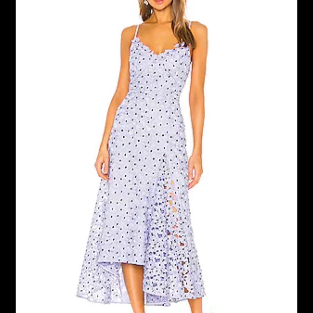 Sau Lee Lucy Eyelet Midi Dress - Blue